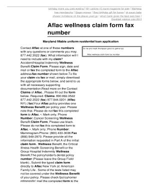 Fillable Online Aflac Wellness Claim Form Fax Number Ac78 99qualities