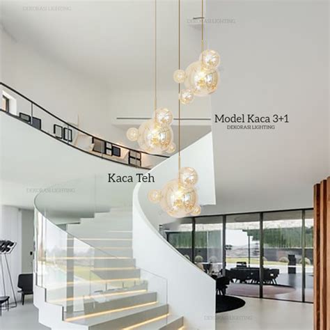 Jual Lampu Gantung Gold Void In Kaca Modern Ruang Tamu Kop Cm