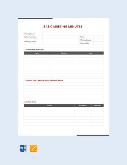 FREE 69 Sample Meeting Minutes Templates In Google Docs Word Pages PDF