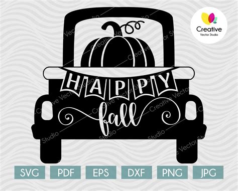 Fall Pumpkin Truck SVG, Vintage Fall Truck SVG - Creative Vector Studio