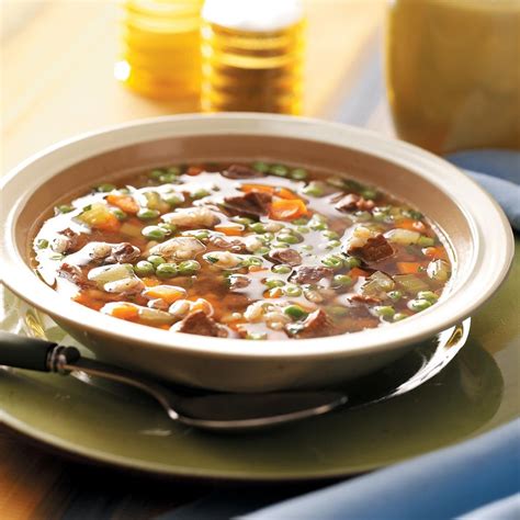 Hearty Beef And Barley Soup Recipe Taste Of Home