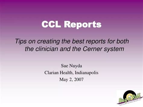 PPT - CCL Reports PowerPoint Presentation, free download - ID:6100143 
