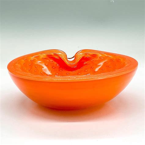 At Auction Alfredo Barbini Alfredo Barbini Murano Glass Bowl Orange And Gold