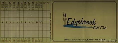 Edgebrook Golf Club - Course Profile | Course Database