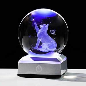 Amazon Ornalrist Crystal Ball Engraved D Cat With Butterfly