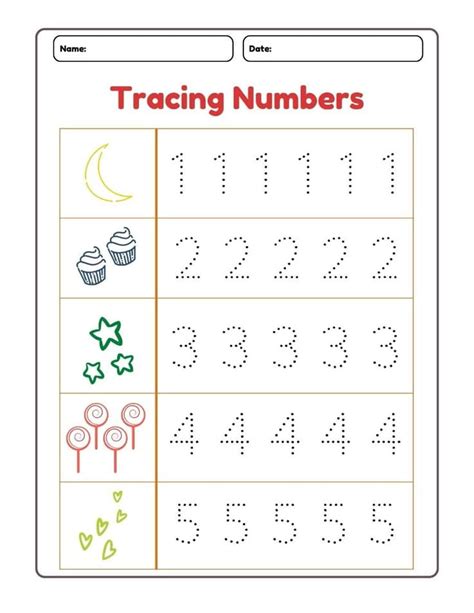 number  tracing worksheets    print