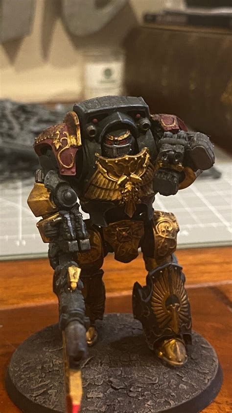 Warhammer 40k Legio Custodes Contemptor Achillus Dreadnought Painted And Based Fabricating And