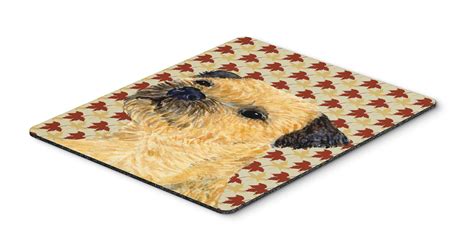 Border Terrier Fall Leaves Portrait Mouse Pad Hot Pad Or Trivet Fruugo UK