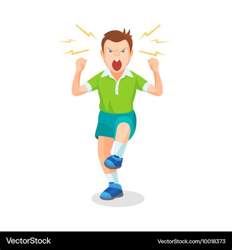 Boy Full Anger Is Shouting Something Royalty Free Vector