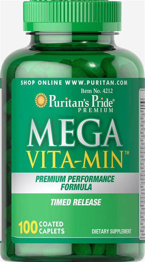 Puritan S Pride Mega Vita Min Multivitamin Timed Release Caplets