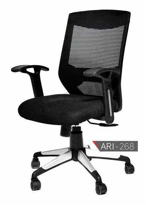 High Back Adjustable Workstation Chair Fixed Arm Black At Best Price