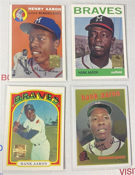 Lot Of 4 Hank Aaron 1999 Topps Commemorative Cards 1954 Rookie