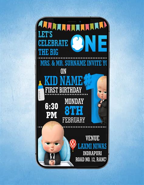 Boss Baby Birthday Invitation eCard | Birthday Party e-invite