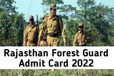 RSMSSB Forest Guard Admit Card 2022 Forester To Be Released On Rsmssb