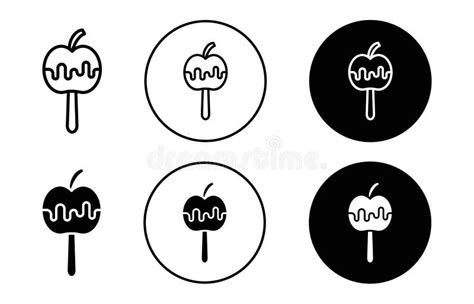 Caramelized Apple Icon Collection Of Outline Thin Line Symbol Or Sign