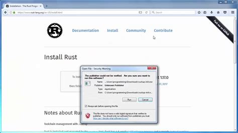 How To Download And Install Rust Programming Language On Windows Youtube