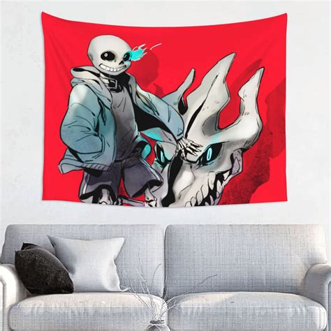 Undertale Sans Wall Tapestry Anime Poster For Bedroom Aesthetics Funny