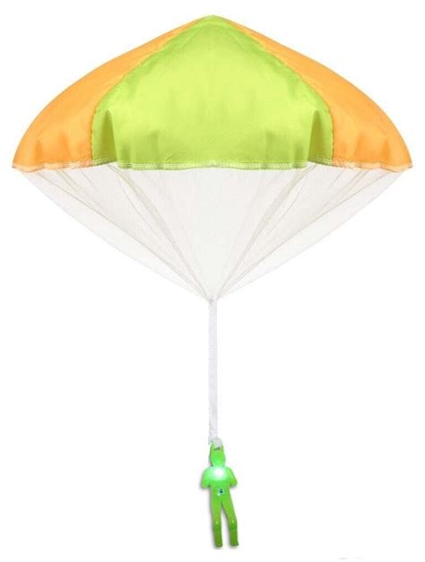 Light Up Tangle Free Toy Parachute Man Skydiver Green Ebay