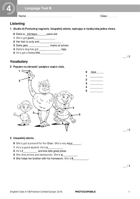 English Class A Liveworksheets