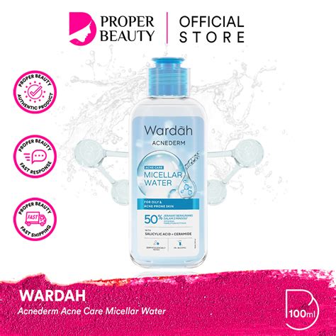 Jual Wardah Acnederm Acne Care Micellar Water Indonesia Pembersih