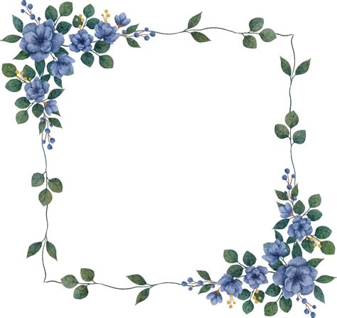 Watercolor Square Flower Frame 16547658 Png