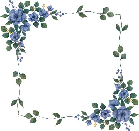 Watercolor Square Flower Frame 16547658 PNG