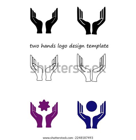 Two Hands Logo Design Template Symbol Stock Vector (Royalty Free ...