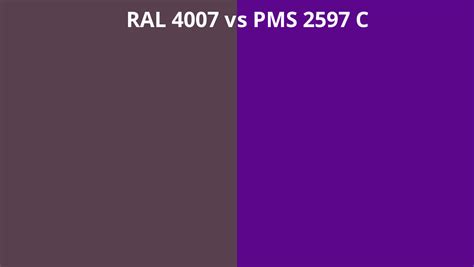 Ral 4007 Vs Pms 2597 C Ral Colour Chart Uk