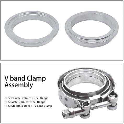 Fsp122 3 Inch Stainless Steel Exhaust V Band Clamp Male Female Flange