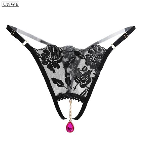 Hanging Rhinestones Open Crotch Sex Underwear Women Thongs And G