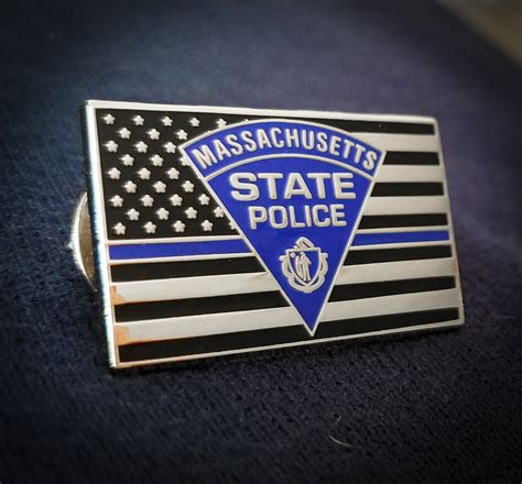 Massachusetts State Police Thin Blue Line Lapel Pin Mspmlc