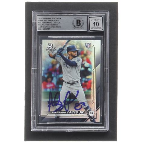 Fernando Tatis Jr Signed 2019 Bowman Platinum Base Set Variation 23