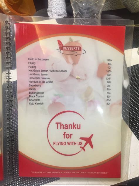 Menu At Terminal Bindal Hawai Adda India