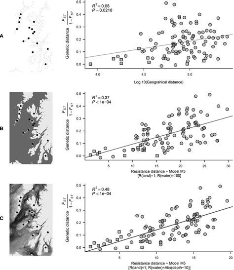 Isolation By Distance A And Isolation By Resistance Models B C