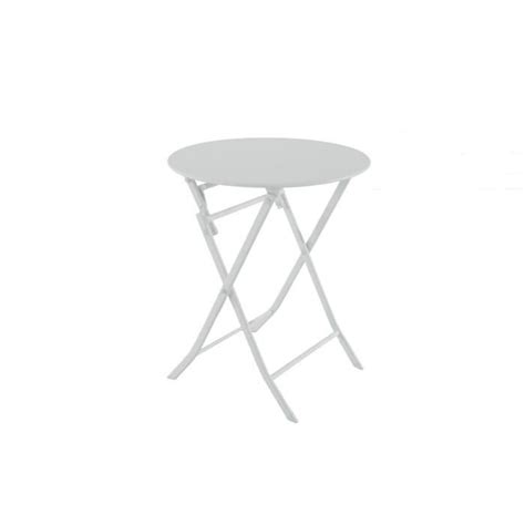 Table ronde GREENSBORO pliante Ø 60 cm galet Hespéride Cdiscount Jardin