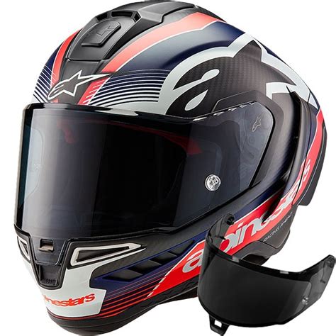 Alpinestars Supertech R Team Black Carbon Red Fluo Matt Blue