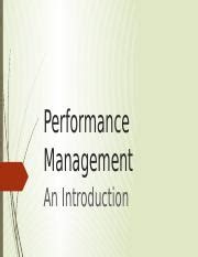 Introduction To Performance Management Benefits Challenges Course Hero