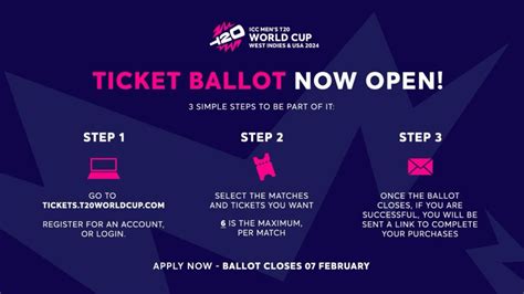 Ticket sales for Men’s T20 World Cup 2024 open with public ballot ...