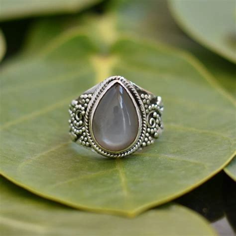 Grey Moonstone Ring, Grey Moonstone, Collection of Rings, Grey ...