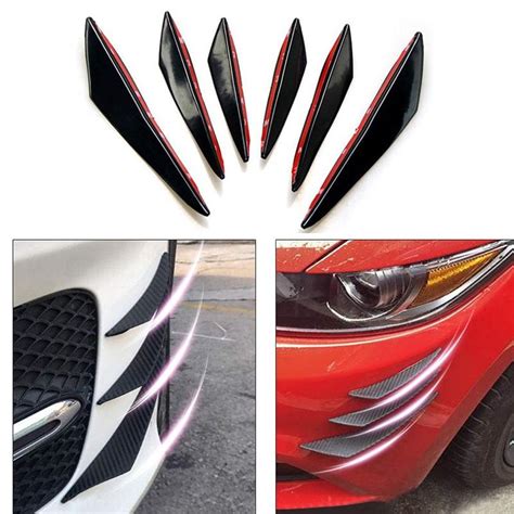 Cheap 6Pcs Set Universal Fit Front Bumper Lip Splitter Fin Air Knife