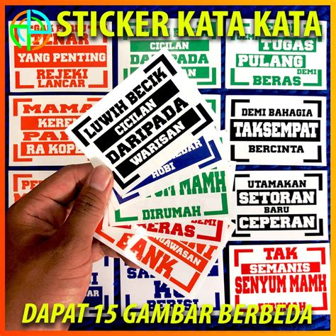 Jual Isi Lembar Sticker Kata Kata Seticker Motor Setiker Helm