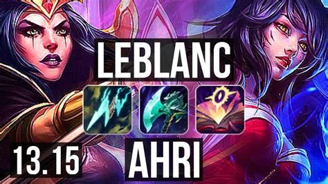 LEBLANC Vs AHRI MID 10 1 8 2 4M Mastery Legendary KR Diamond