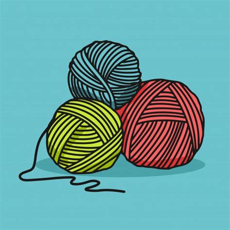 Colorful Cartoon Illustration Of A Ball Of Yarn