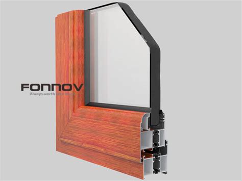 Casement Window Profiles Wood Grain Powder Coating Fonnov Aluminium