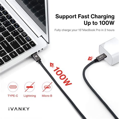 Ivanky Ivanky Usb C To Usb C Cable 10gbps 4k60hz 100w 2m μόνο με