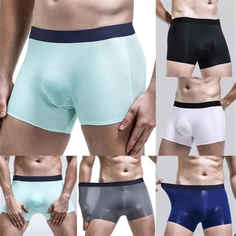 Sous V Tements Boxer En Soie Glac E Pour Hommes Ultra Doux Sans Couture