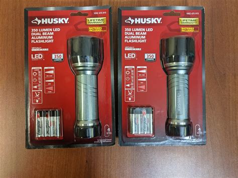 X Husky Lumen Led Dual Beam Unbreakable Aluminum Flashlight