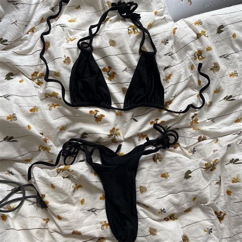 Black Bikini Set Triangle Bikini Set Y2k Bikini Set Depop