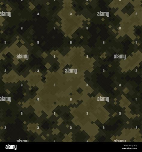 Seamless Digital Woodland Pixel Camo Texture Vector For Army Textile