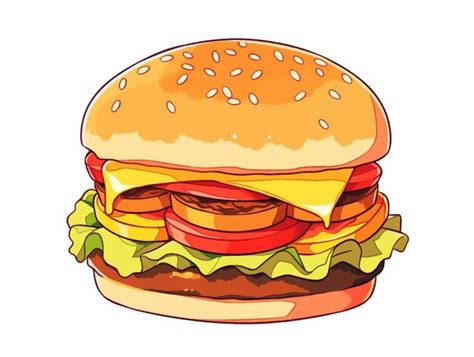 Una Hamburguesa De Dibujos Animados Con Queso Ai Generativo Foto Premium